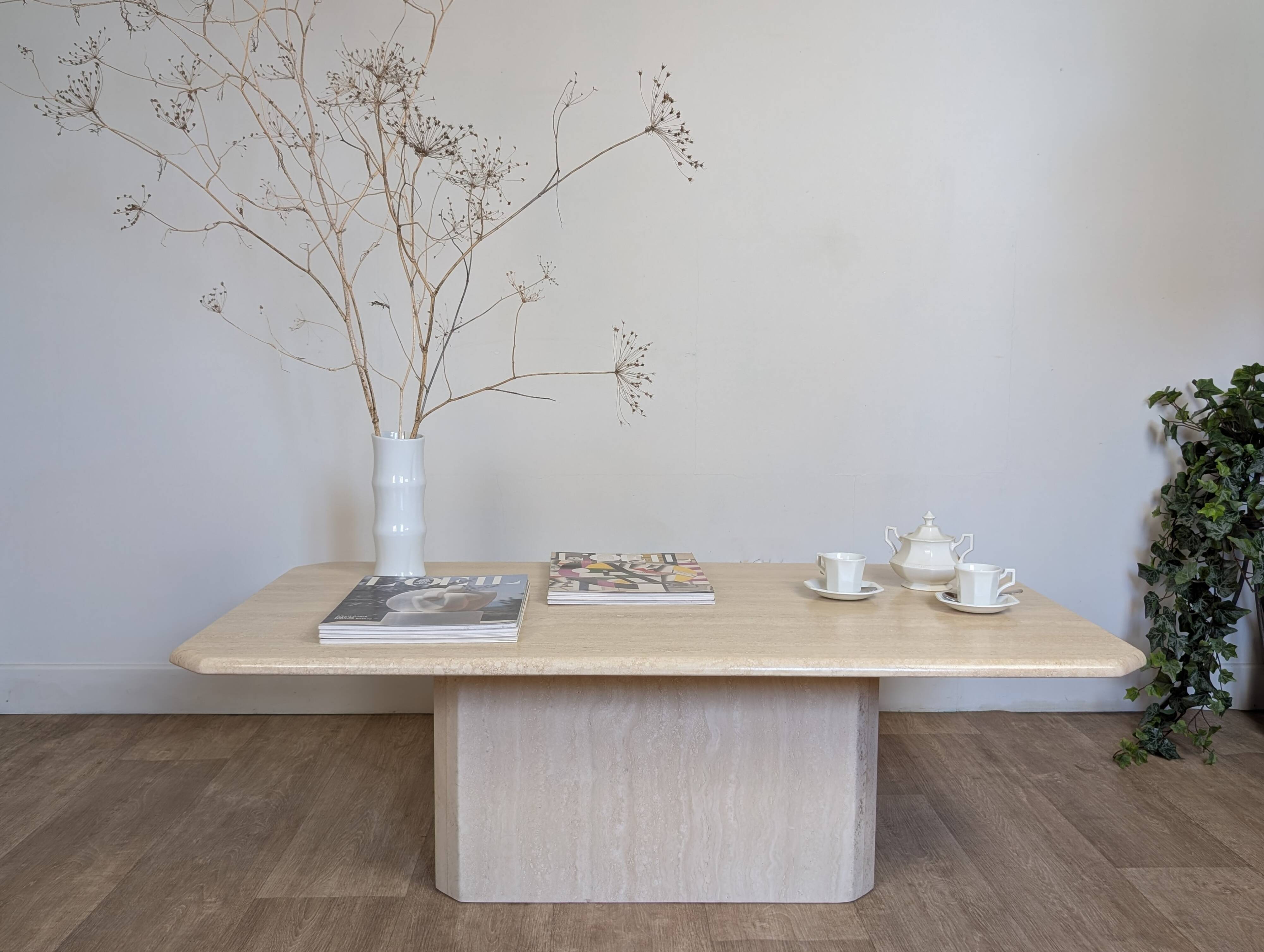 Travertine coffee table