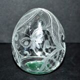Fabergé egg in crystal engraved "butterfly" faberge modern russia 6.5cm