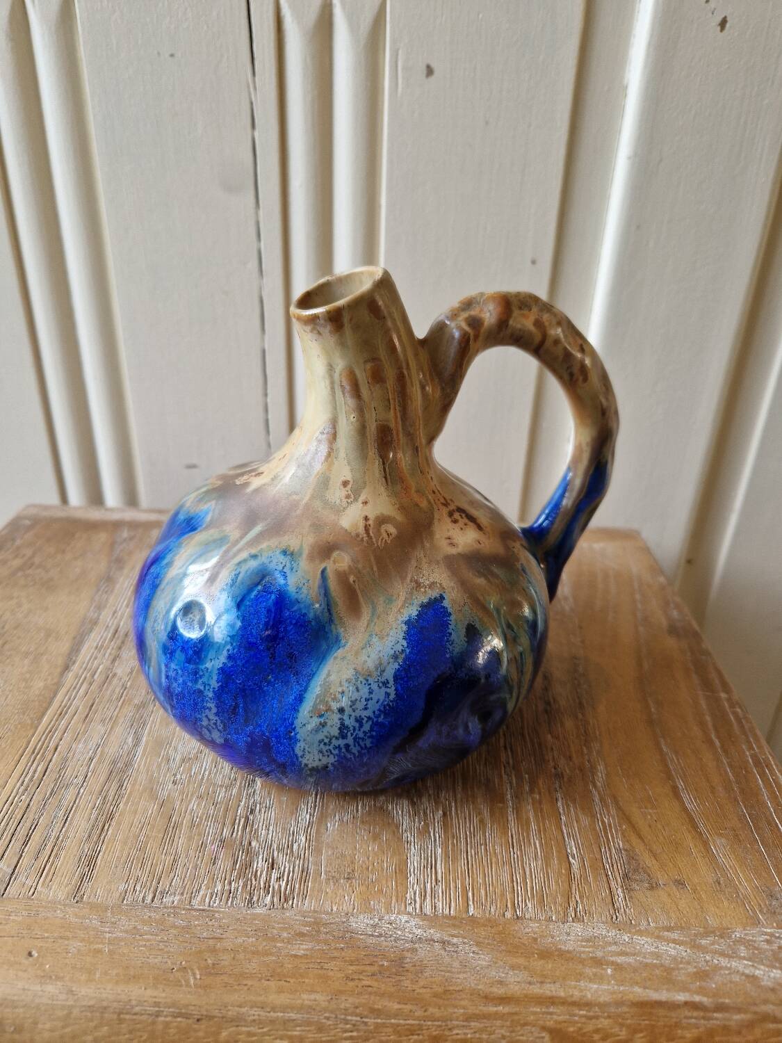 jug or carafe signed Gilbert Méténier enamelled stoneware