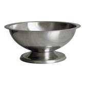 Shiny silver metal salad bowl