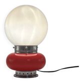Lampe de table rouge en verre de Murano Mazzega, années 60