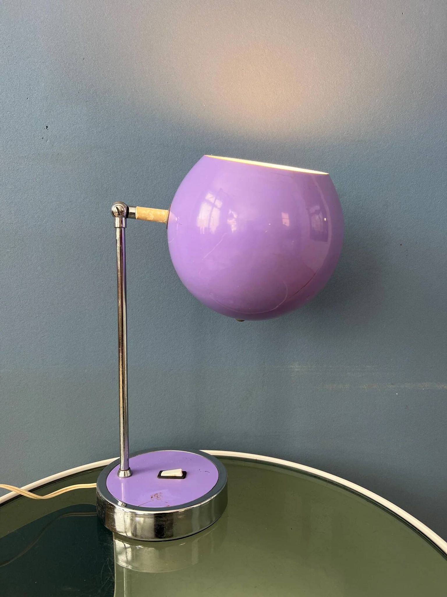 Vintage purple Herda space age eyeball desk lamp