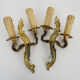 Old pair of wall sconces with double fires in real bronze, acanthus leaf. Year 50