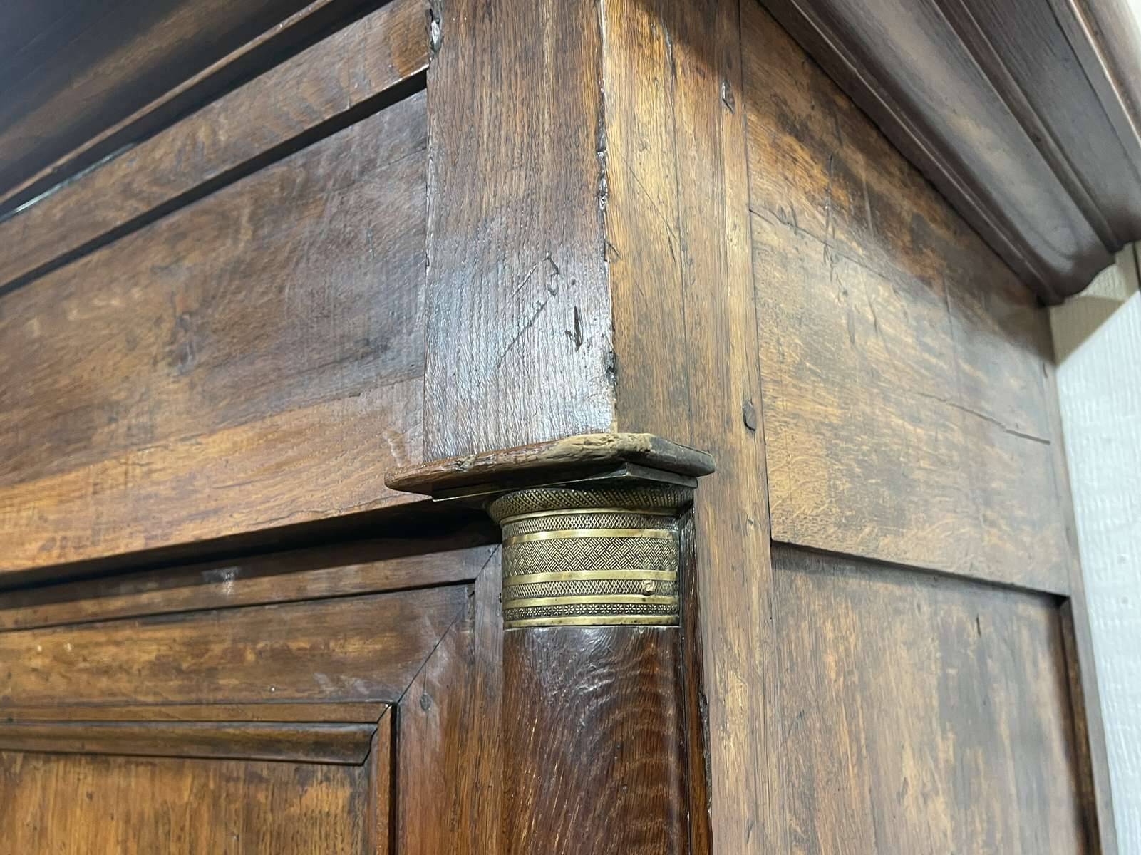 Early 19th century Empire style oak wardrobe