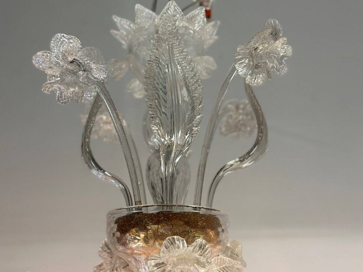 Colorless murano glass chandelier 8 arms of light circa 1890