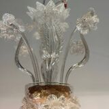 Lustre en verre de murano incolore 8 bras de lumière vers 1890