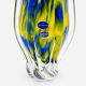 Vase Josef Hospodka Chřibská Macchia Blue Yellow Bohemian Glass 60s