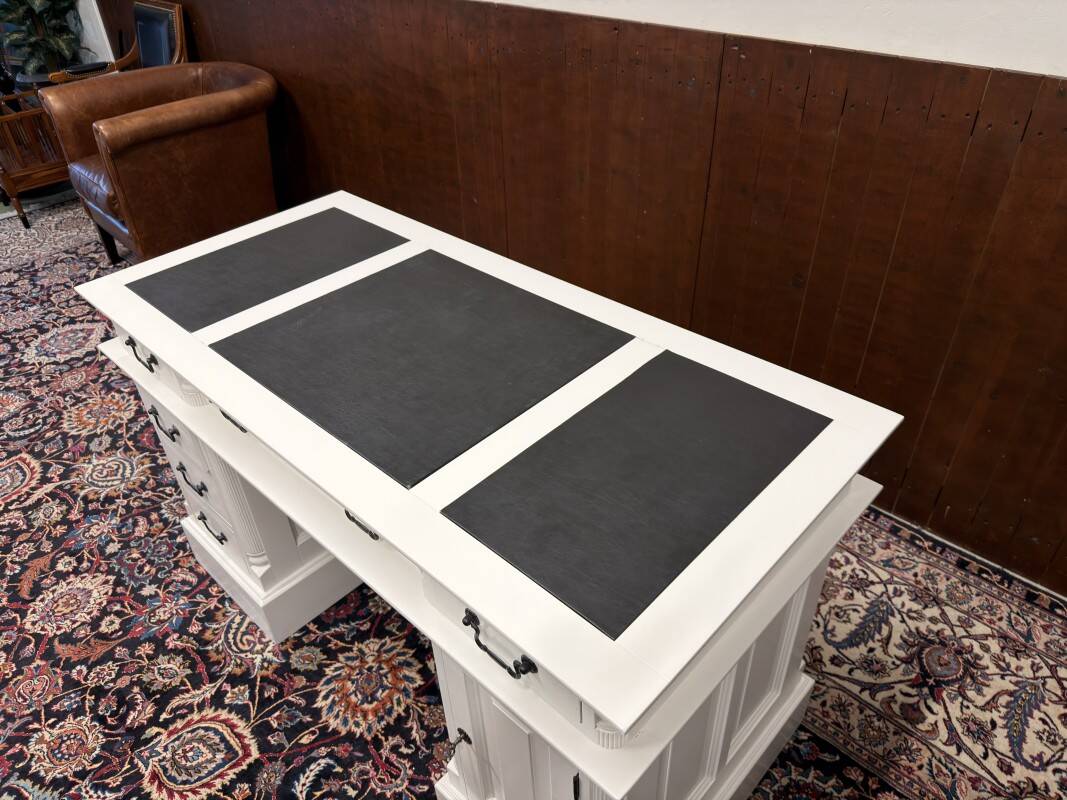 Classic English White Chesterfield Desk