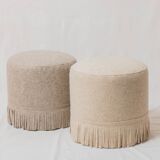 Pair of wool poufs