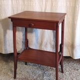 Curved solid wood side table - early 20th century