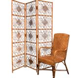 Vintage 1960s Curved Rattan Screen