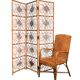 Vintage 1960s curved rattan screen