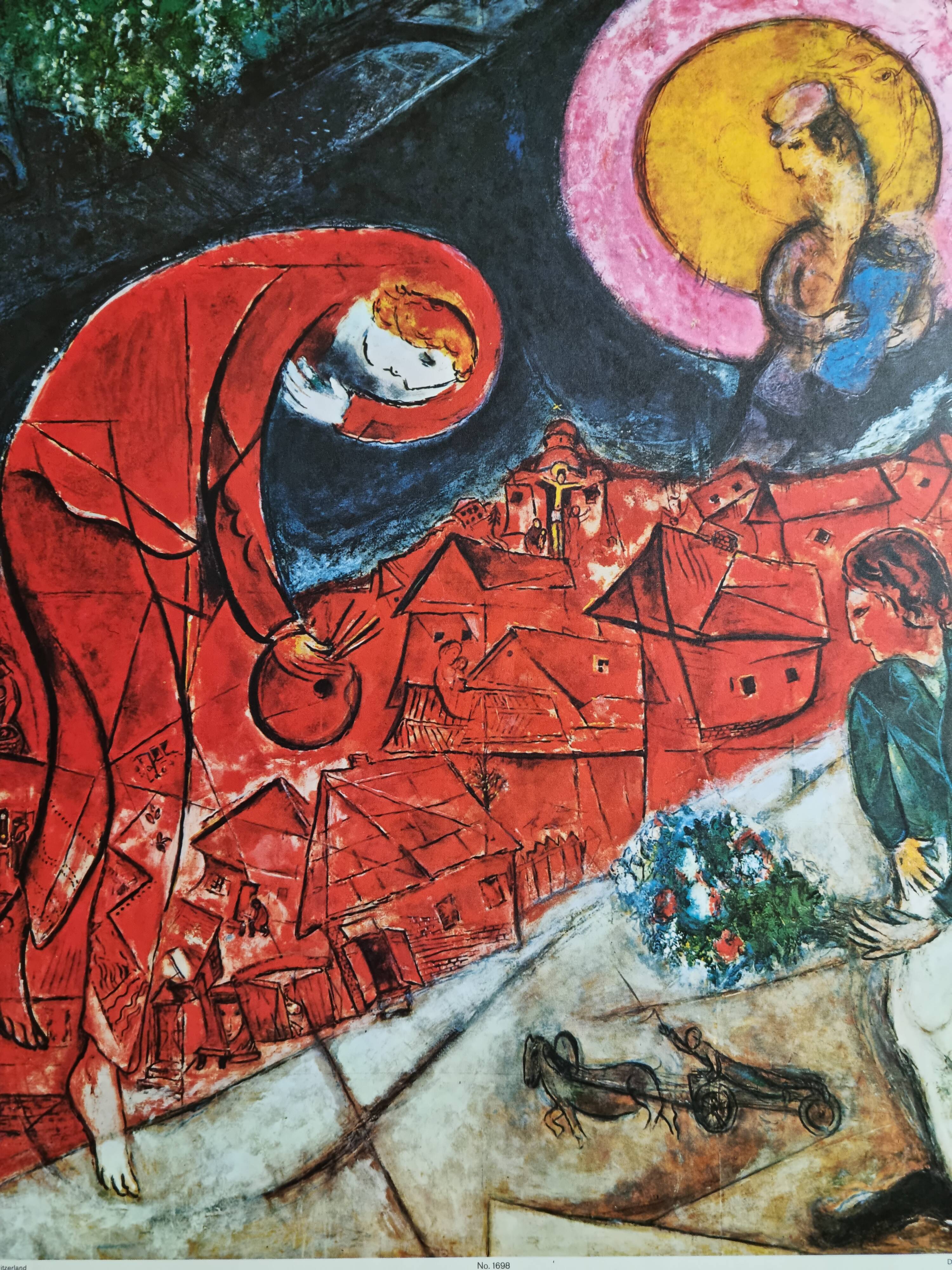Poster after Marc Chagall "the red roofs" 63 cm by 75 cm
