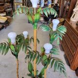 Metal and bamboo floor lamp of the 1960