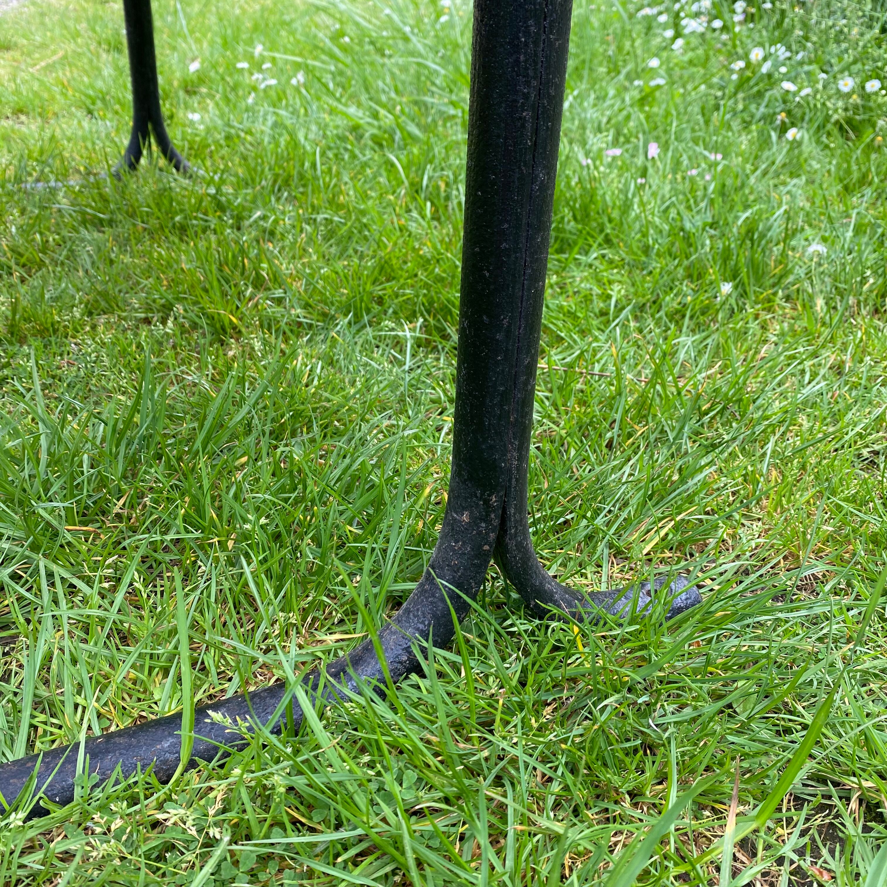 Old school desk in wood and cast iron