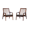 Pair of Mid-Century Armchairs, Stained Beech, Revived Polish, Czechia, 1960s