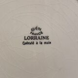 Pie tray with pie shovel in Gien earthenware, Lorraine décor