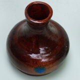 Vase ceramic vintage Brown and blue