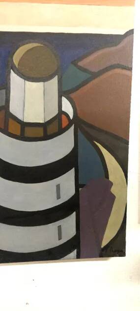 Oil painting on canvas "The Lighthouse" by Franco Prayer (1924)