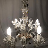 Murano glass chandelier with four arms of light, late nineteenth century