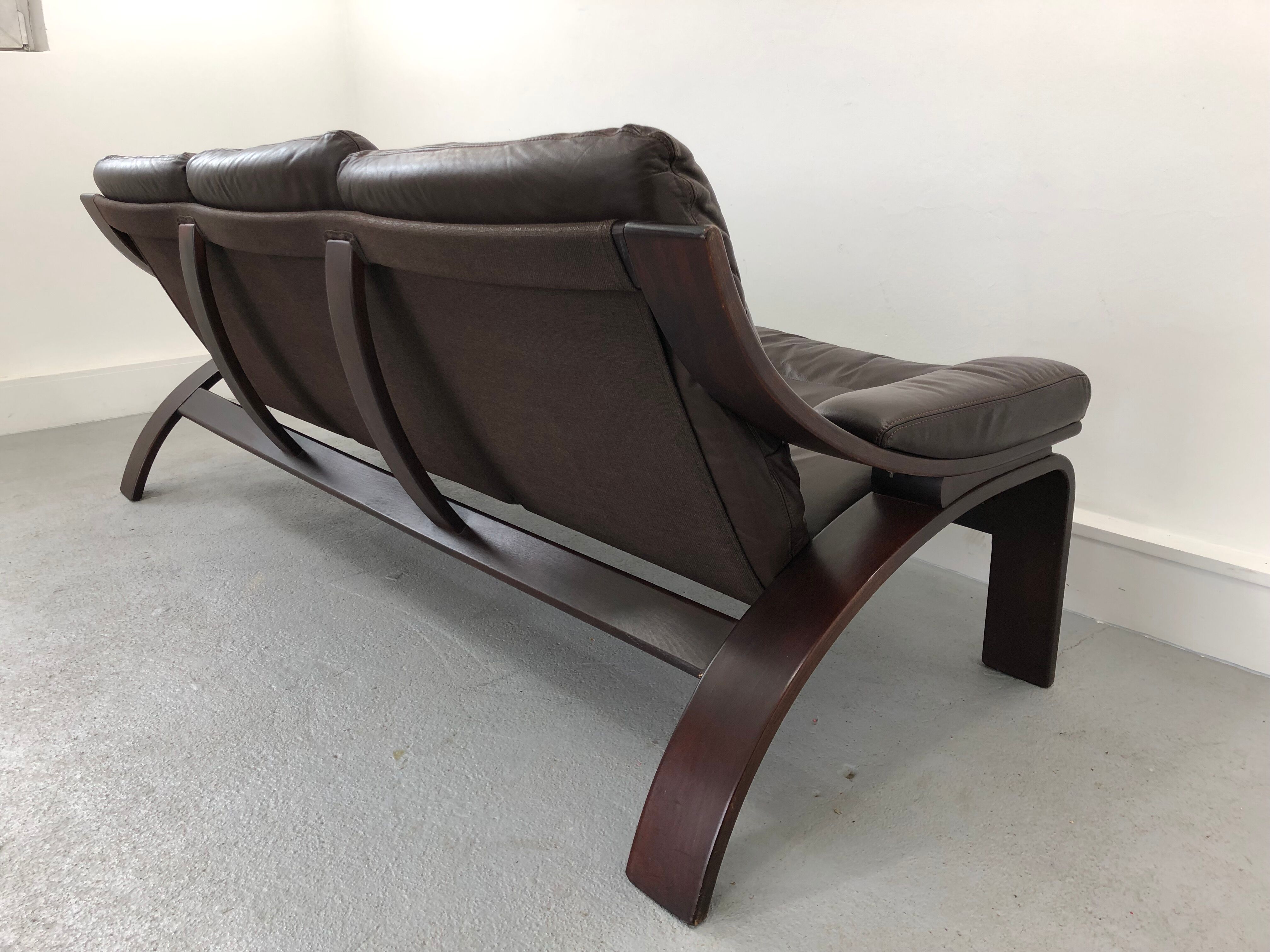 Leather Sofa, Sweden, 1970s