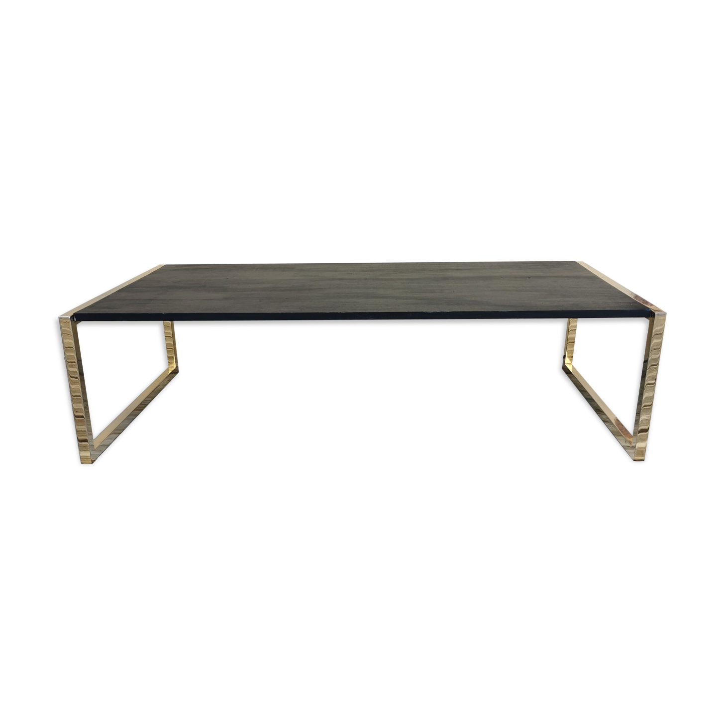 Metal and wood coffee table