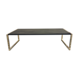 Metal and wood coffee table