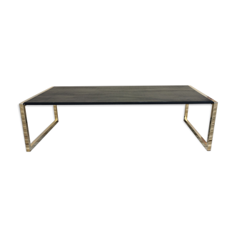 Metal and wood coffee table