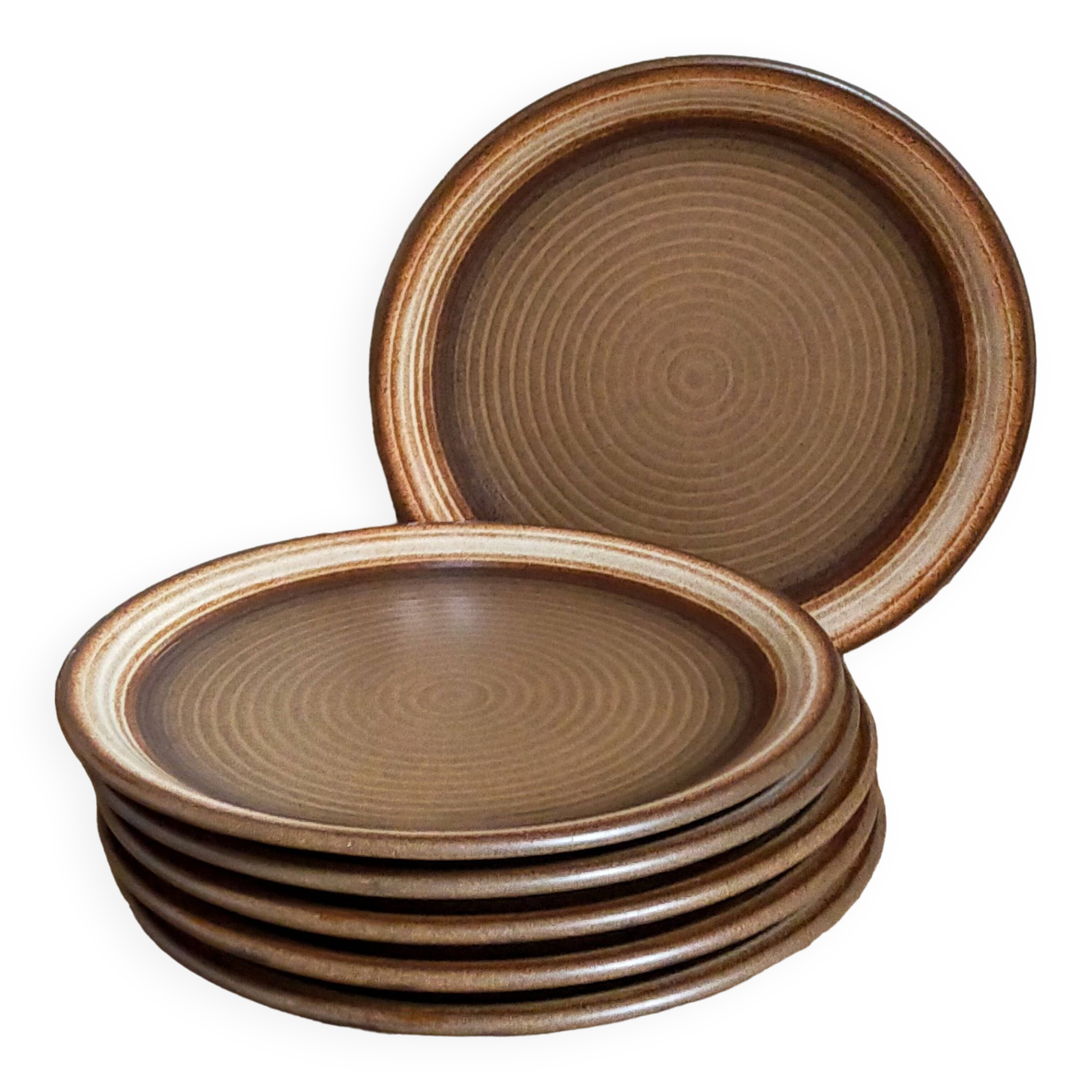 Six original vintage gerzit west germany stoneware plates