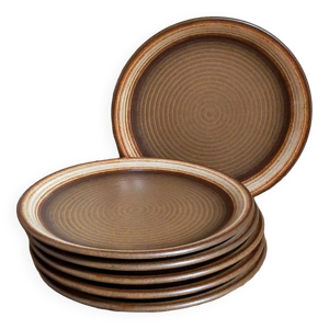 Six assiettes en grès - west germany