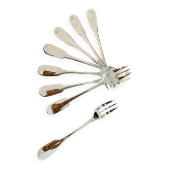 Christofle cluny uniplat 8 cake forks, dessert, very good condition