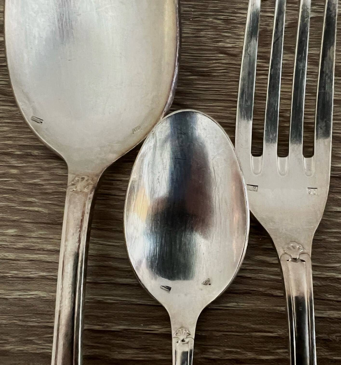 3 Cailar Bayard silver-plated metal cutlery sets with old hallmarks