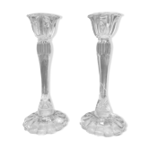 Duo of large vintage crystal candle holders