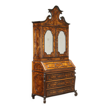 Trumeau ancien en ronce de noyer, Lombardie, Italie, XIXe siècle