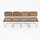 Set of 4 B32 model dining chairs by Marcel Breuer.