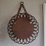 Rattan round mirror - $54