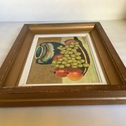 Still life painting oil on panel signed