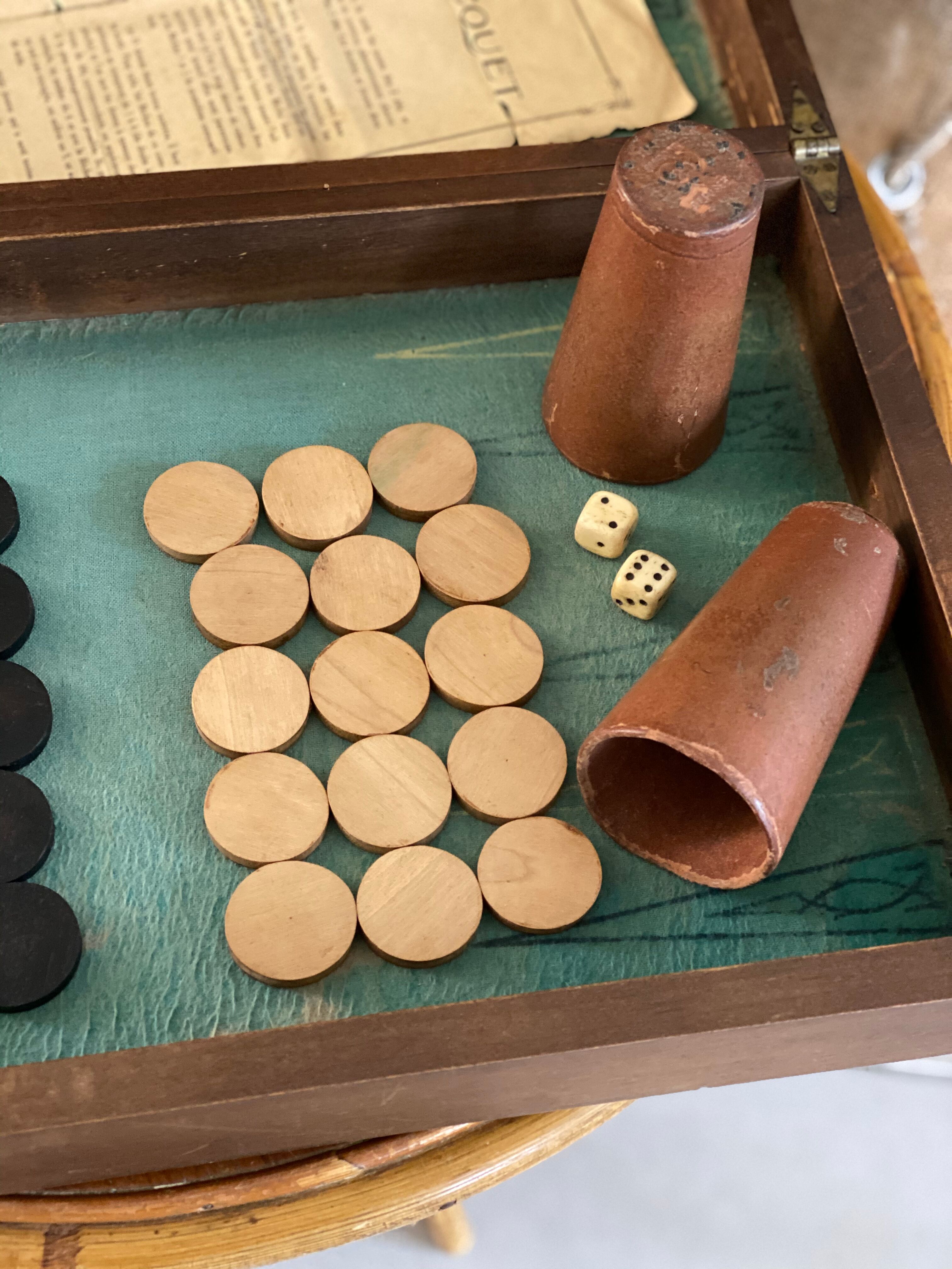 Old backgammon game