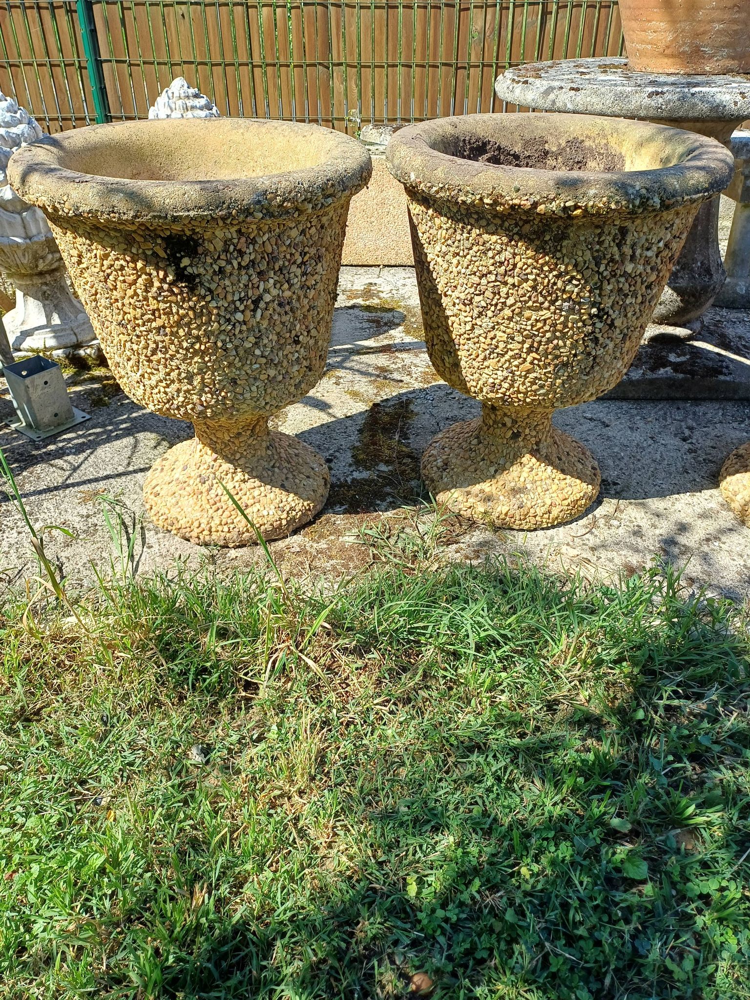 Pair of Medici Style Vases in Reconstituted Stone