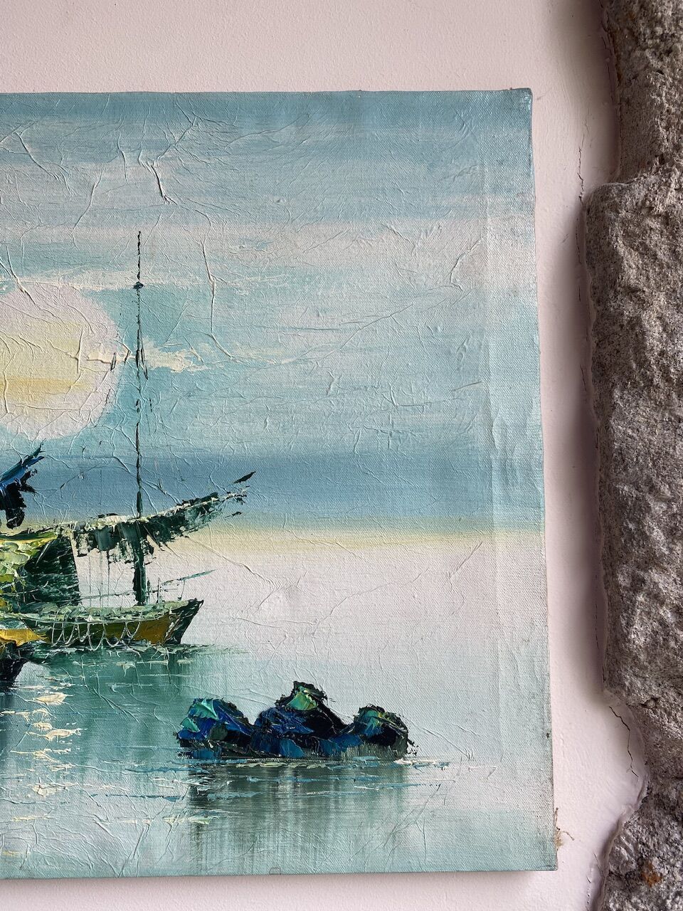 Marine, zampan boats at sunset, XX century
