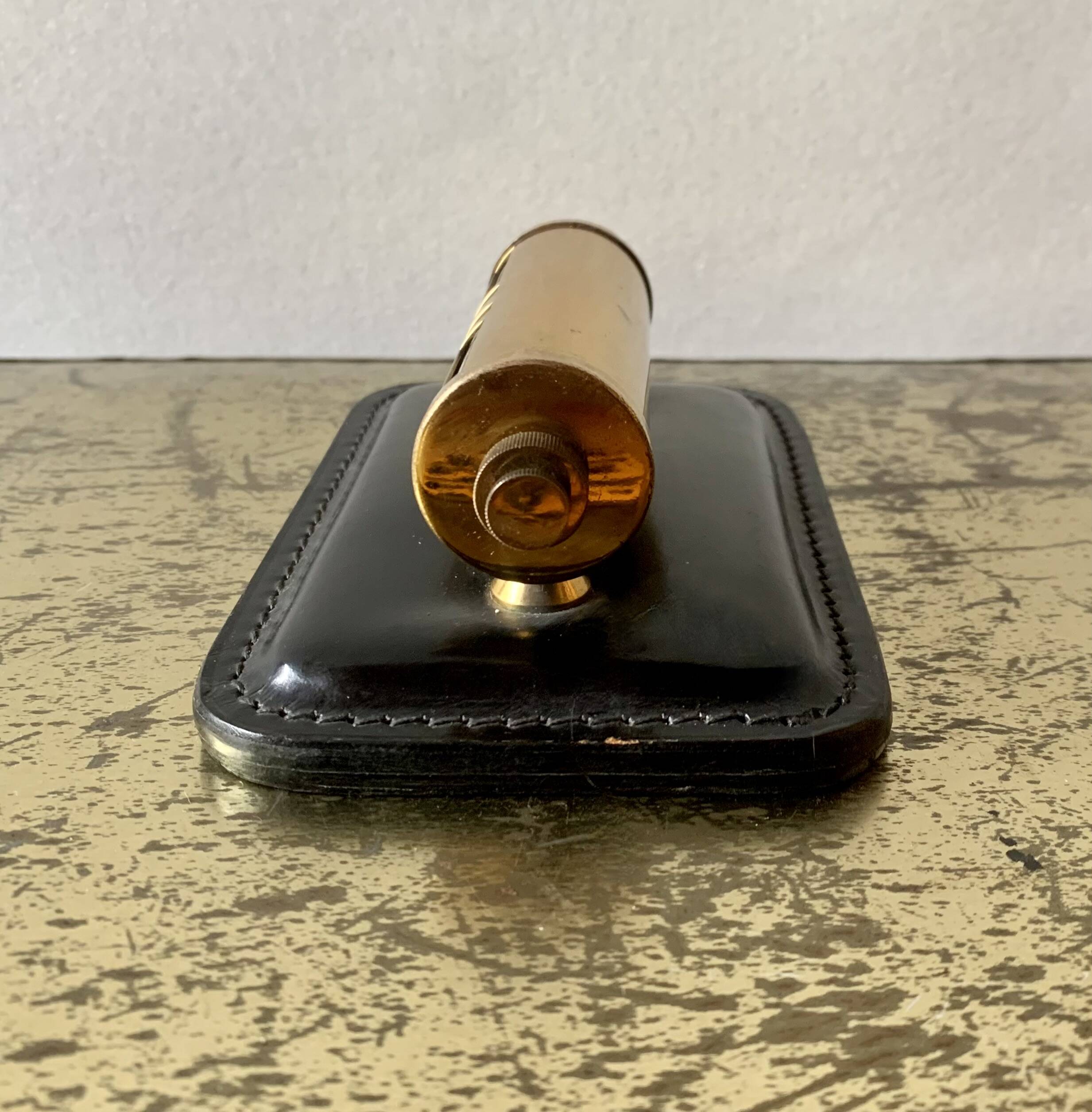 Old perpetual calendar in leather and brass