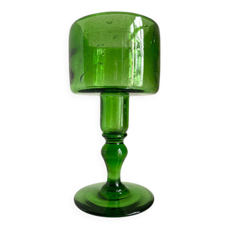 Green blown glass vase