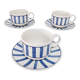 Set of 3 Churchill English cups with blue stripes