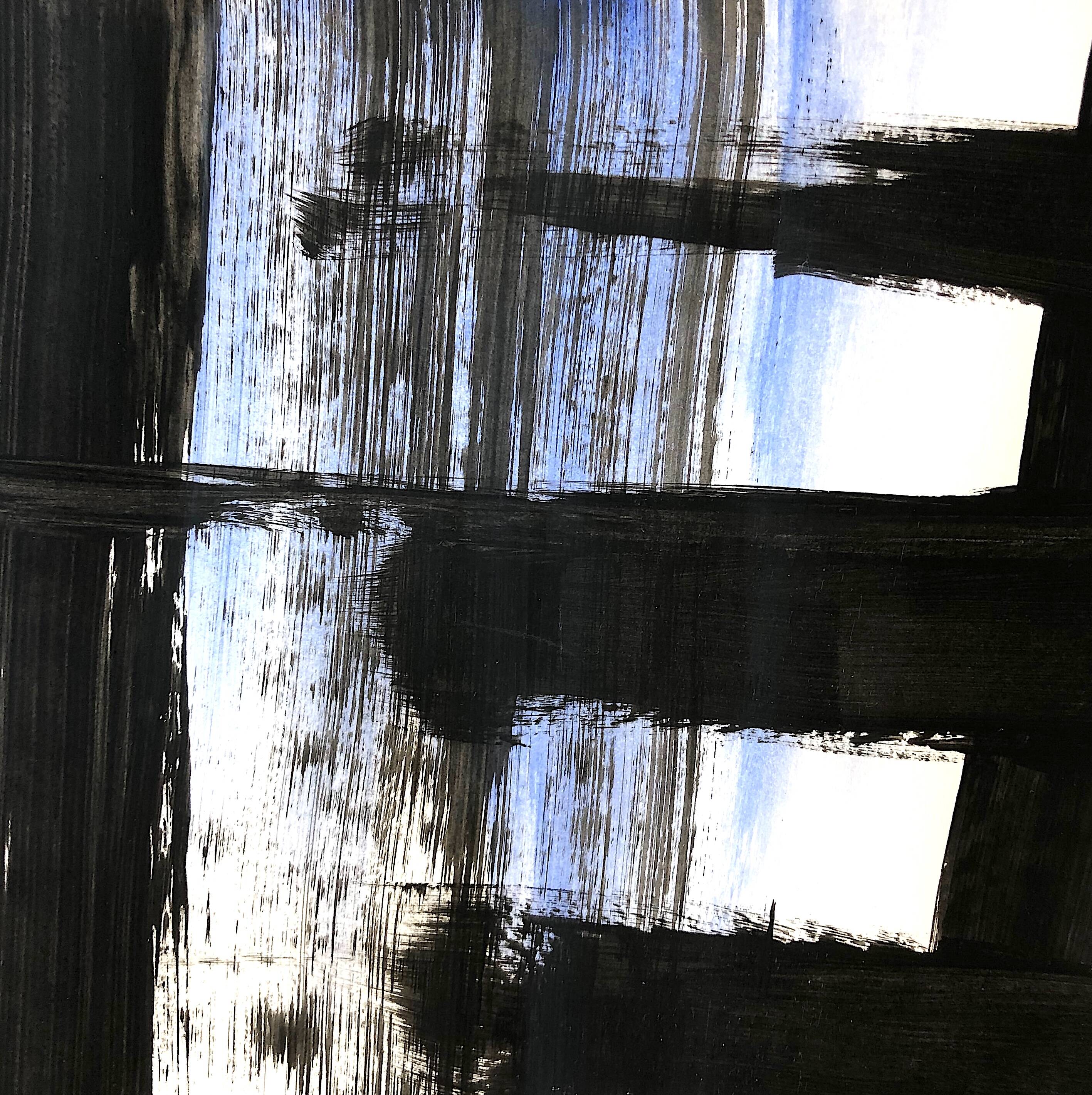 Original and unique abstract painting - Tribute to Soulages