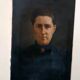 Antique painting from the early 1900s depicting a female portrait, signed by S.Bruno