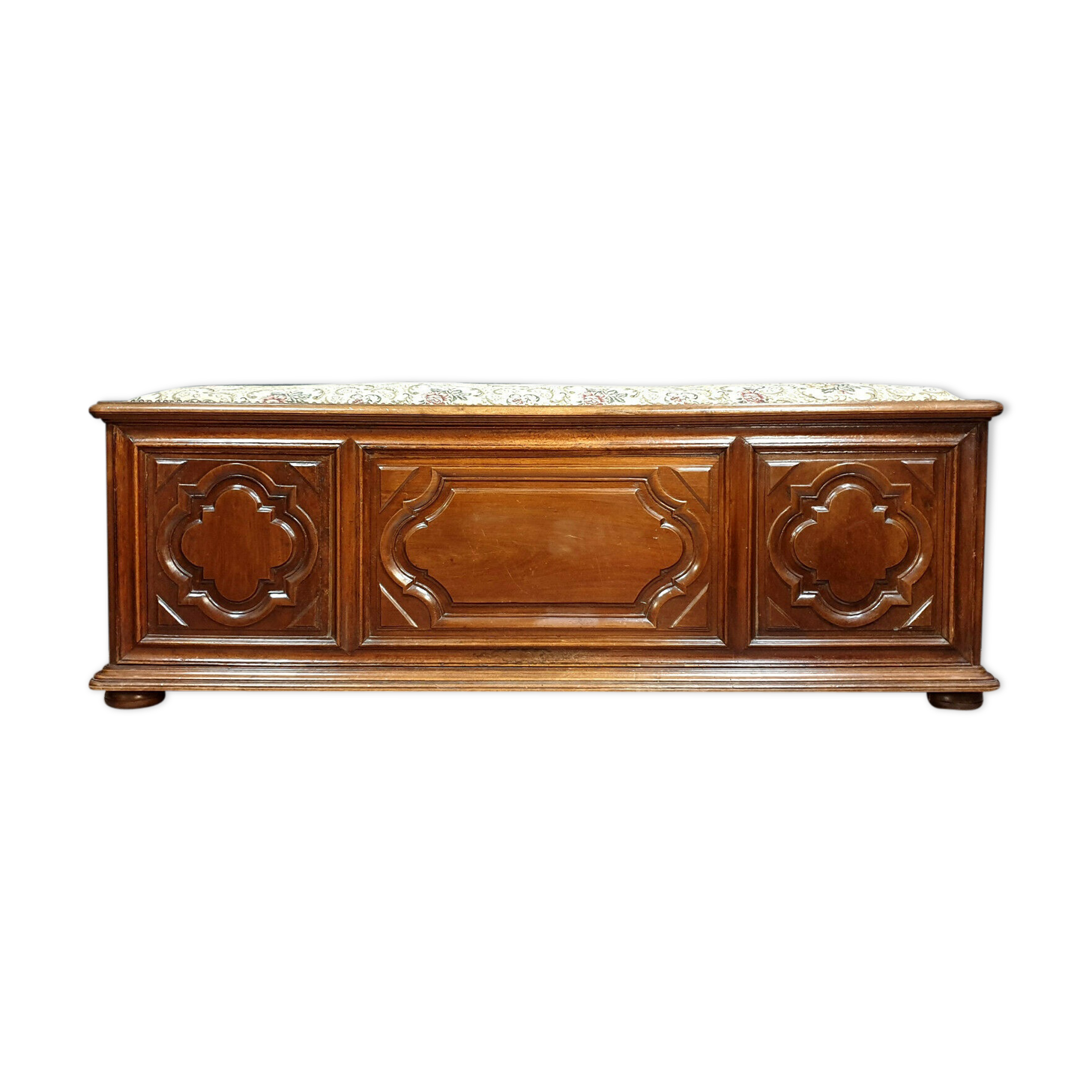 Banc Coffre De Pied De Lit Louis Xiii Bourguignon En Noyer Massif Selency