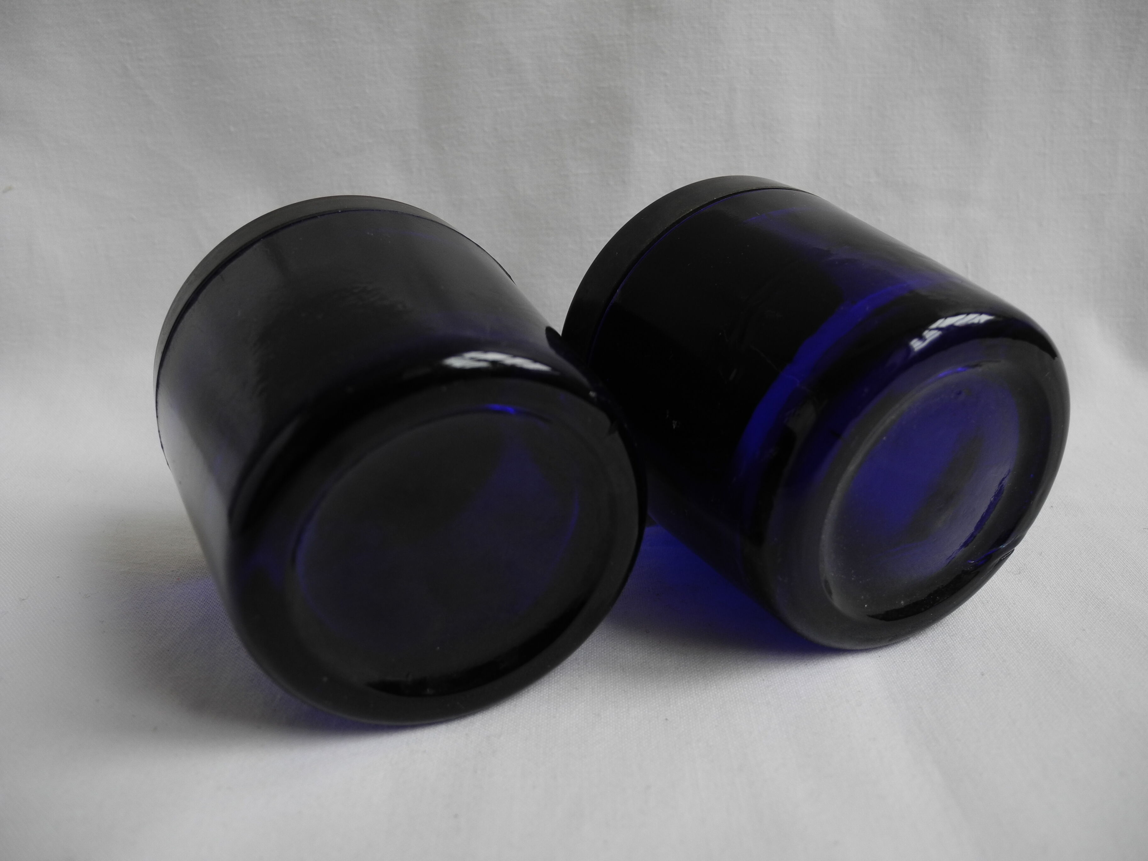 Old blue cream jars