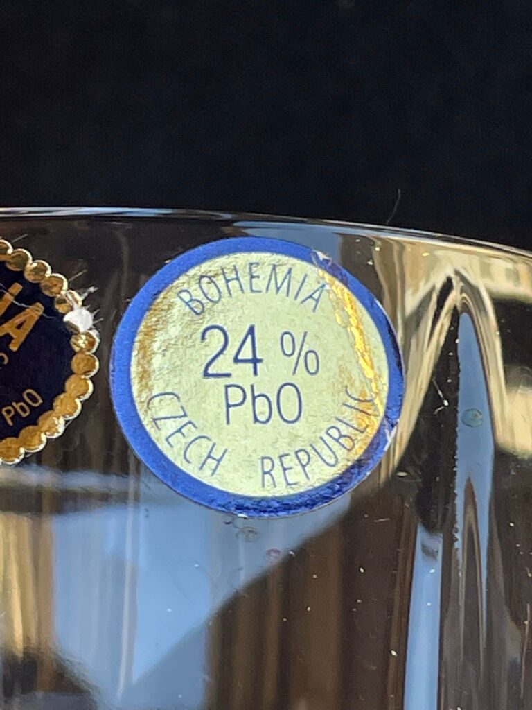 Bohemia - glasses on foot (6) - Modern mid-century - Lead crystal 24% Pbo