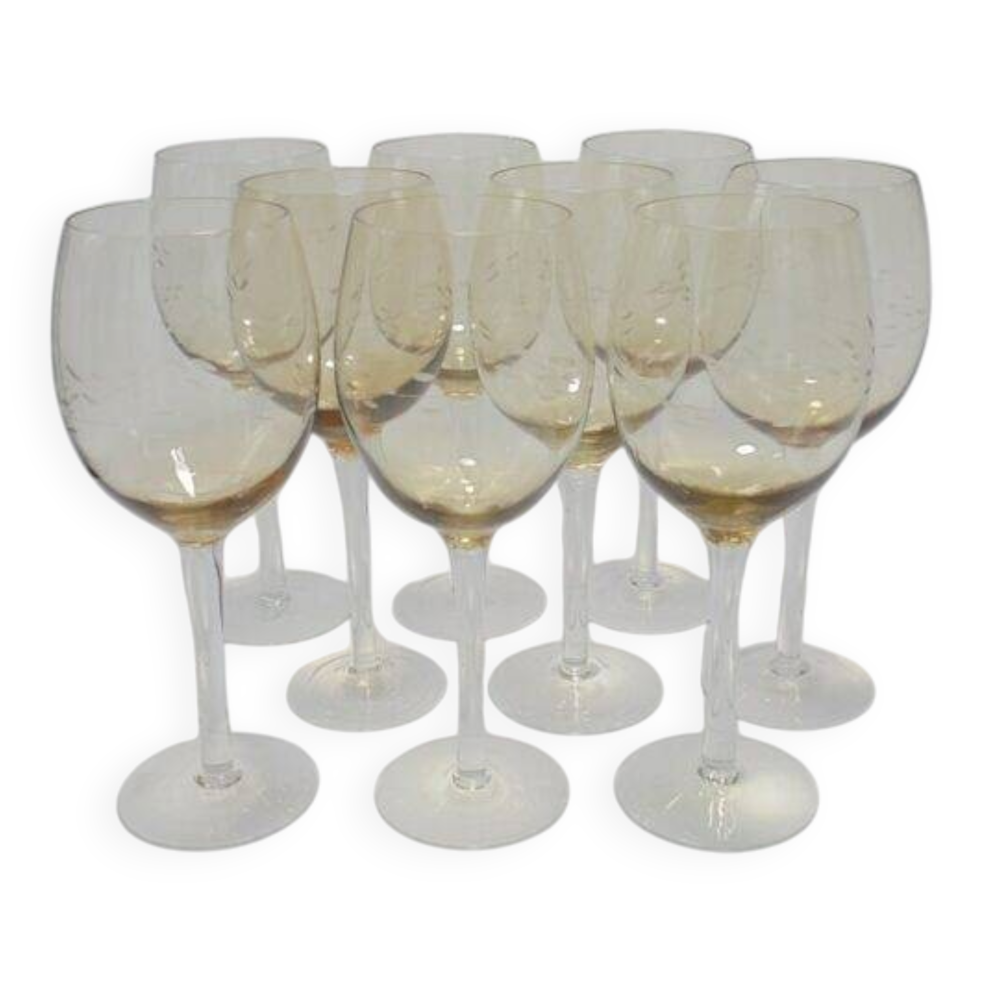 Set of 9 stemmed glasses