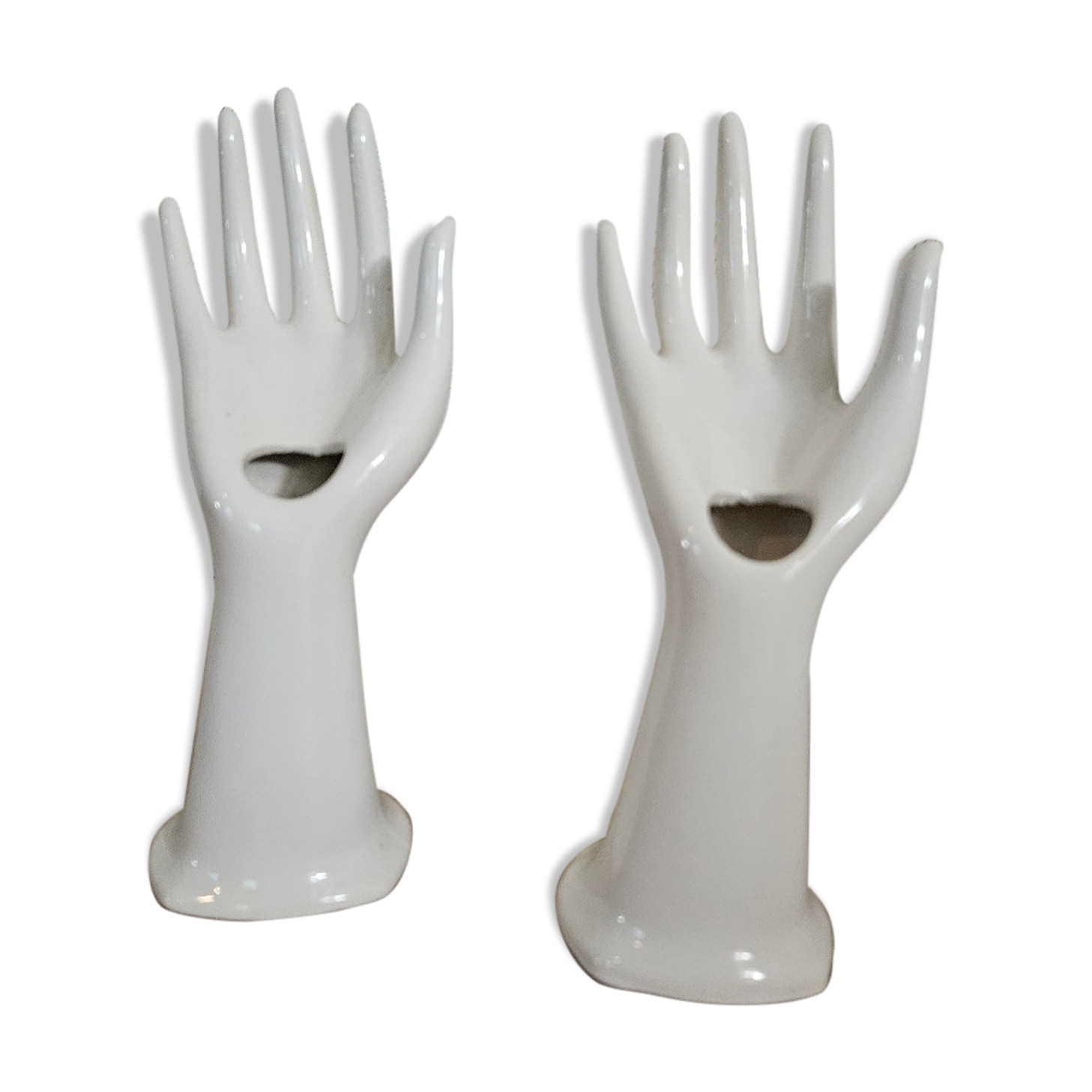 Pair of ceramic hand-held soliflores